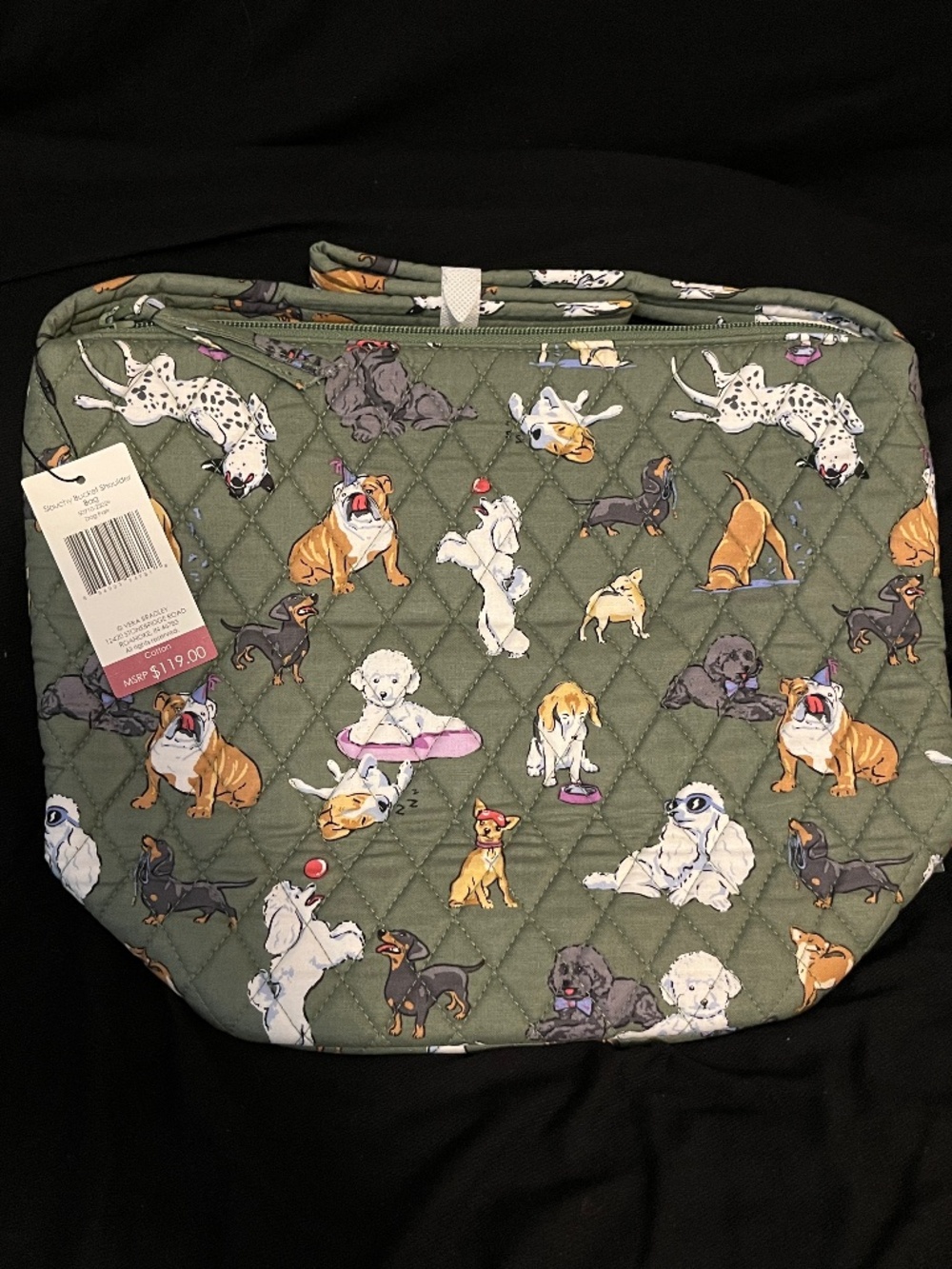 NWT Vera Bradley Outlet Dog Park Slouchy Bucket Shoulder Bag